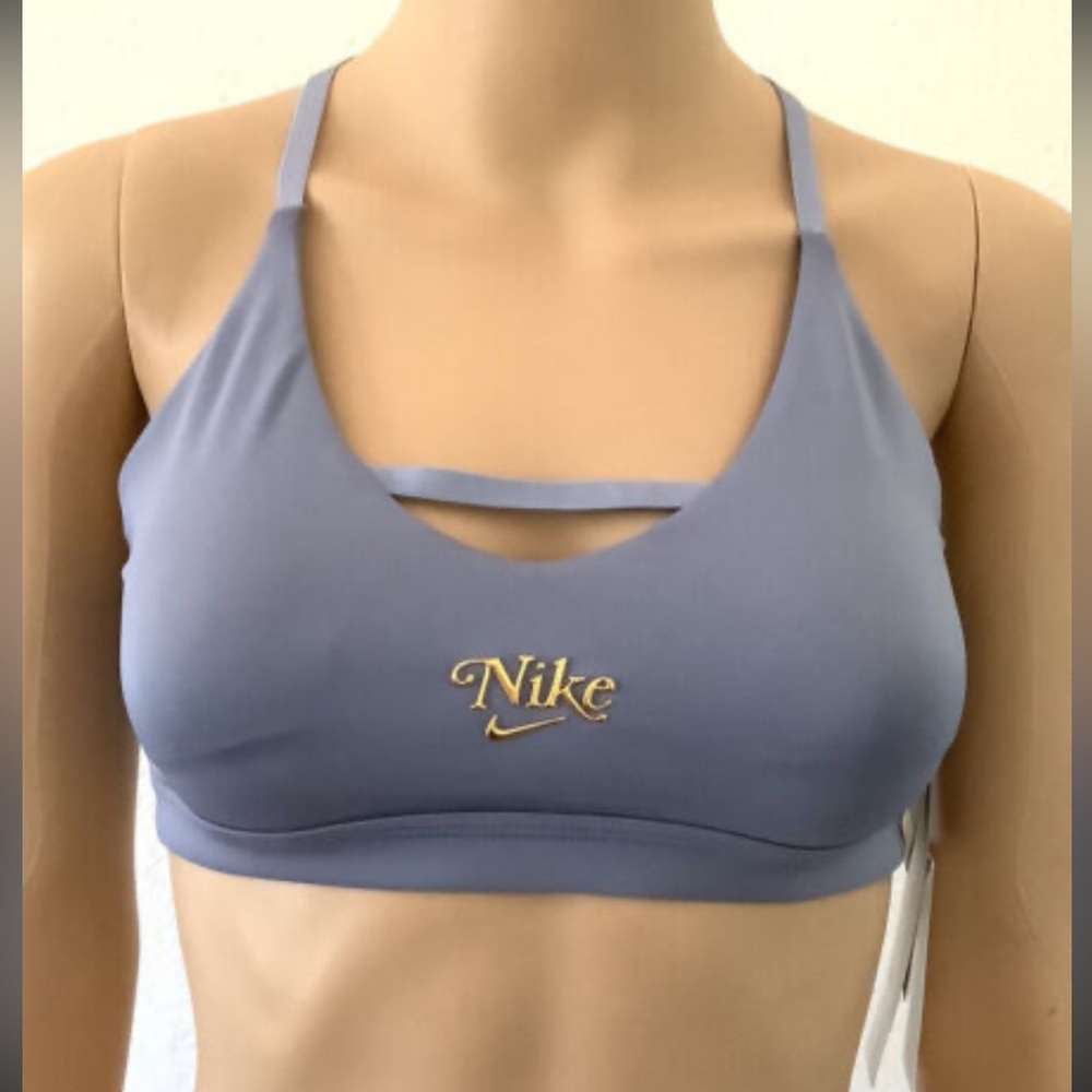 blue and gold Nike sports bra small